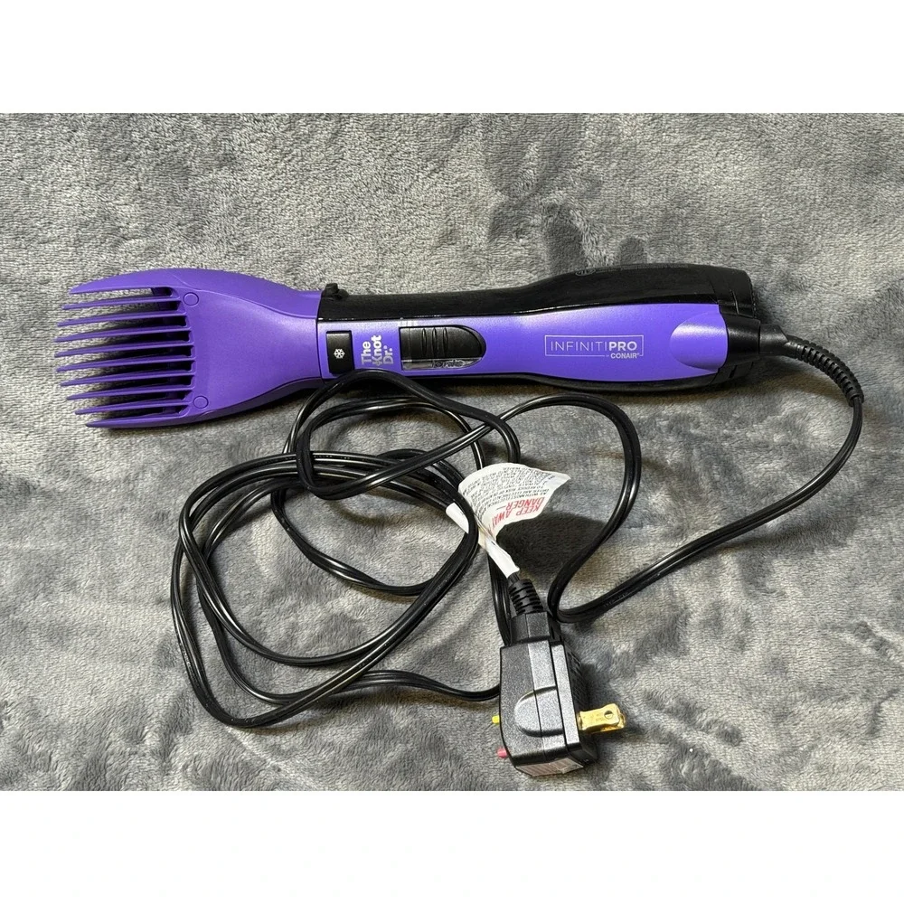 Conair InfinitiPRO The Knot Dr Hair Dryer Comb‎ Ionic Purple GFCI Plug Styler